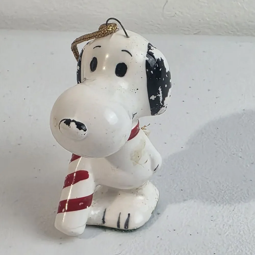 Vintage 1958 Peanuts Snoopy Candy Cane United Feature Syndicated Ornament Japan